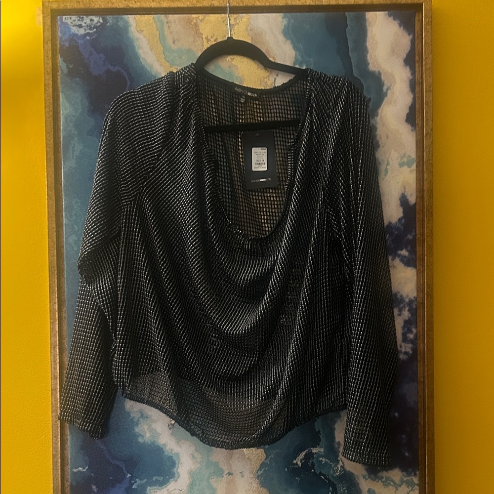 Fashion Nova Black Mesh Swim Coverup - Picture 14 of 15